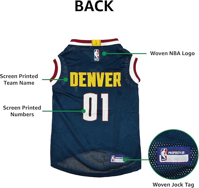 Pets First NBA Denver Nuggets Dog Jersey, Large - Image 7