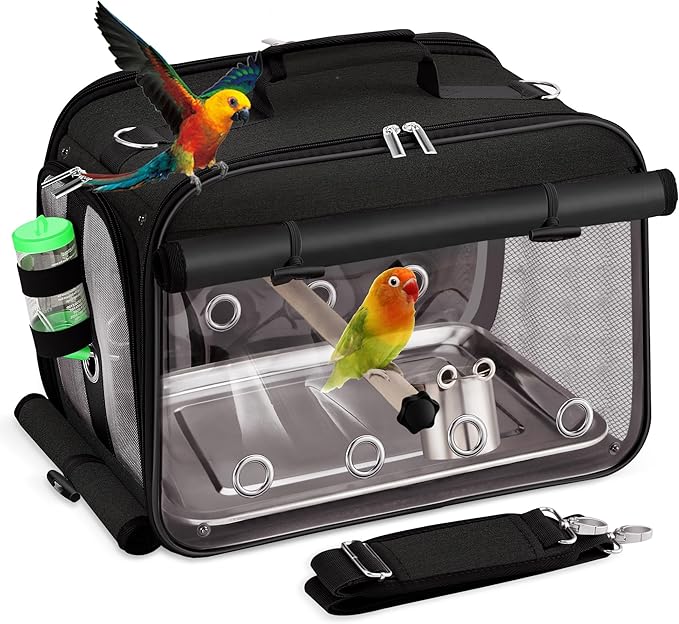 Sanmoncare Airline Approved Bird Carrier, Indestructible Stainless Steel Mesh by Sanmoncare