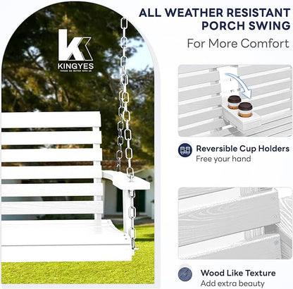 KINGYES Outdoor Hanging Porch Swing Set of 4, Waterproof Swing - Image 2