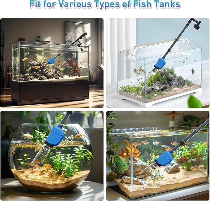 6-in-1 Electric Aquarium Gravel Cleaner, 530GPH Fish Tank Vacuum Cleaner - Image 6