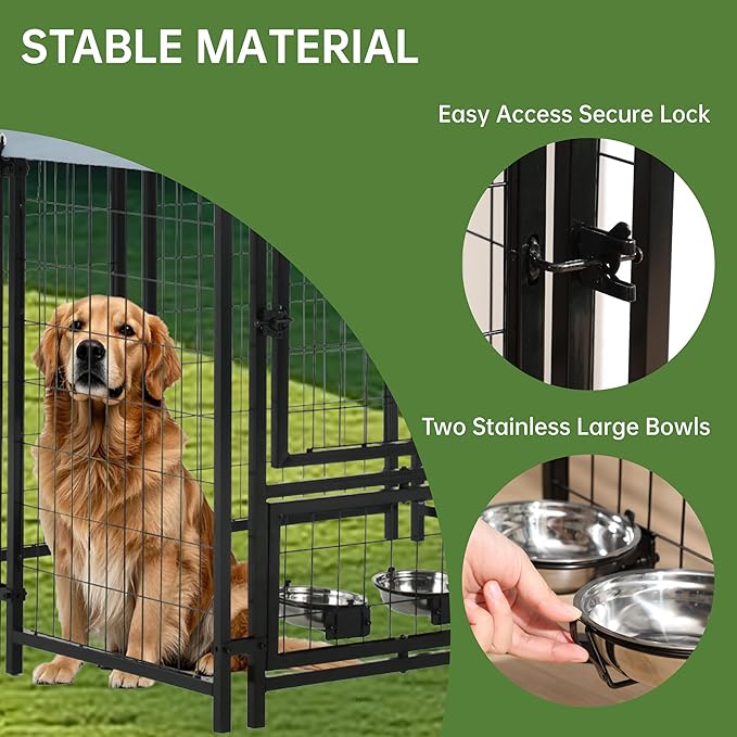 Outdoor Dog Enclosure Heavy Duty Dog Kennel House Mesh Dog Big Cage Pet Kennel - Image 4