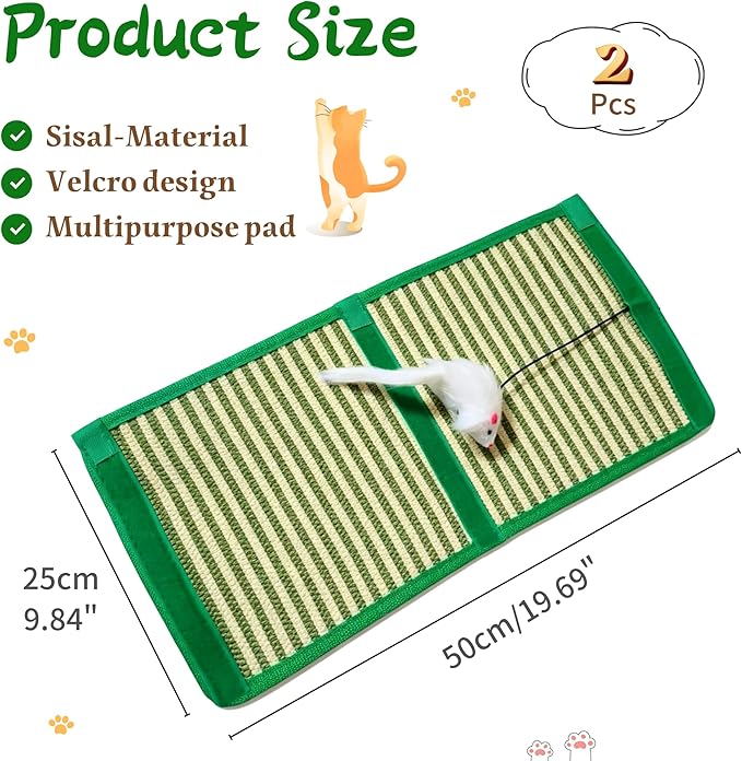 JanYoo 2 Pieces Cat Scratcher Mat - Image 2