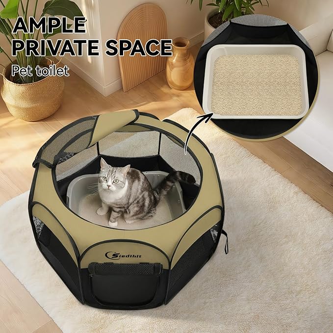 Pink Puppy Playpen for Middle Dog Cat, Dogs Tent Crate Cage Indoor/Outdoor - Image 5