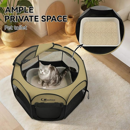Pink Puppy Playpen for Middle Dog Cat, Dogs Tent Crate Cage Indoor/Outdoor - Image 5