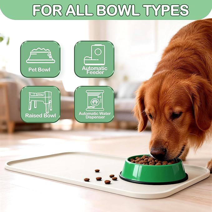 100% Waterproof Silicone Pet Feeding Mat, Warped Resistant Raised Edge BPA-Free - Image 8