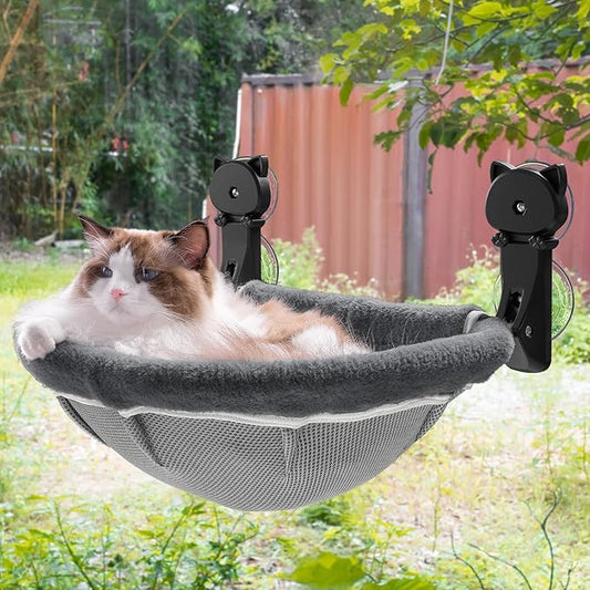 JUNSPOW Cat Window Perch Cordless, Foldable & Stable Cat Beds- Breathable Cat by JUNSPOW