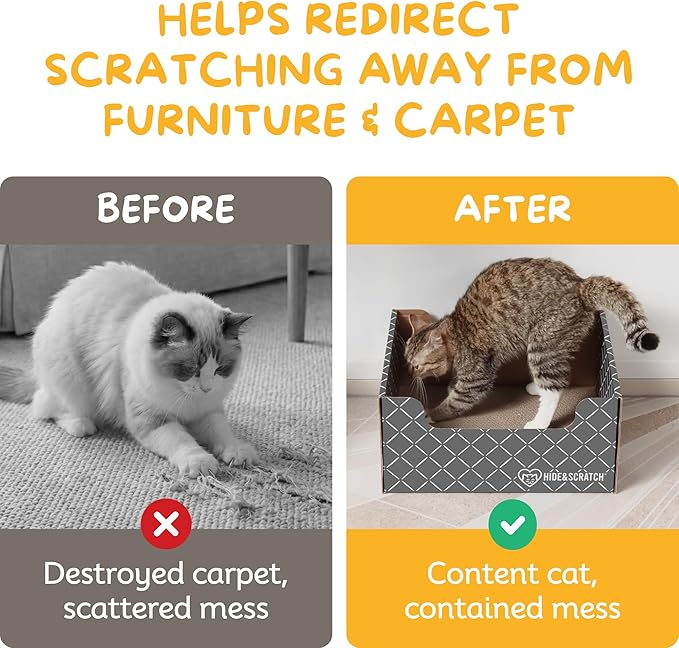 Hide & Scratch Cardboard Cat Scratcher Box & Bed - Image 8