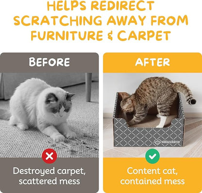 Hide & Scratch Cardboard Cat Scratcher Box & Bed - Image 8