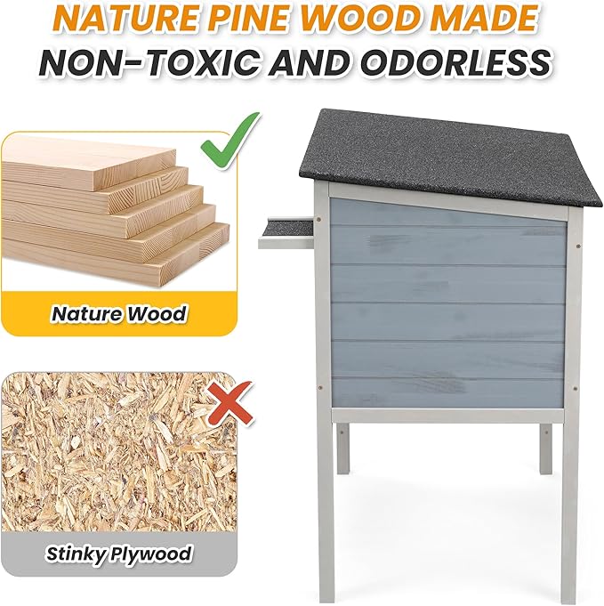 Insulated Outdoor Cat House Weatherproof Elevated Feral Cat Shelter Summer Cool - Image 5