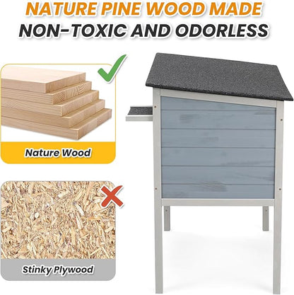 Insulated Outdoor Cat House Weatherproof Elevated Feral Cat Shelter Summer Cool - Image 5