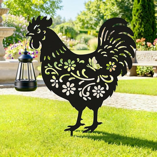 Chicken Metal Outside Decor, Garden Stakes Decorative Gifts by Otoolling
