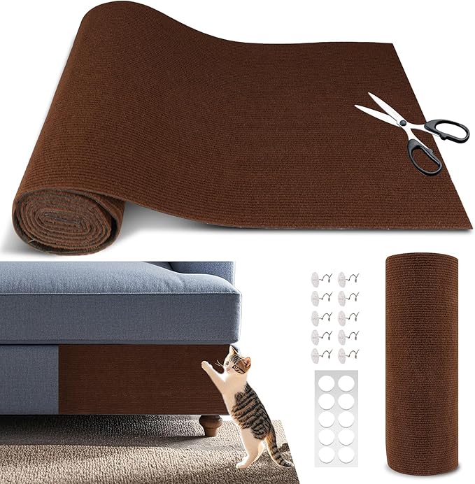 Cat Scratch Furniture Protector, 78.7"x15.8" Self Adhesive Cat Scratch Mat Pad by WAWINYAirVentFilters