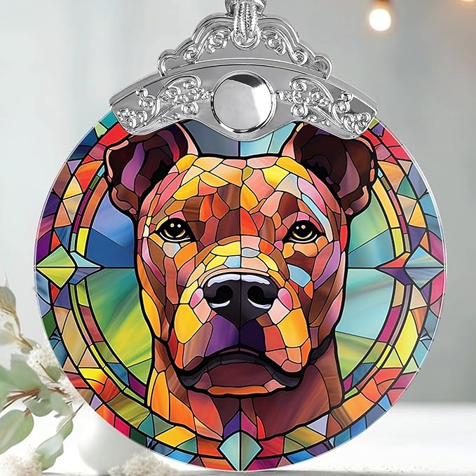 Jocidea Dog Ornament, American Staffordshire Terrier Hanging Ornament by Jocidea
