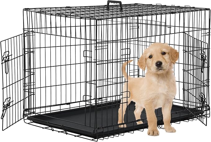 24 Inch Dog Crates for Small Dogs 20LB, Collapsible Dog Cage for Pet by TFFnew