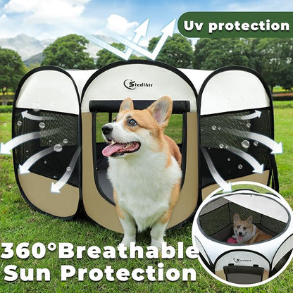 Siedihit Dog Cat Playpen, Medium Puppy Pet Playpen, Dog Crate Tent Cage - Image 5