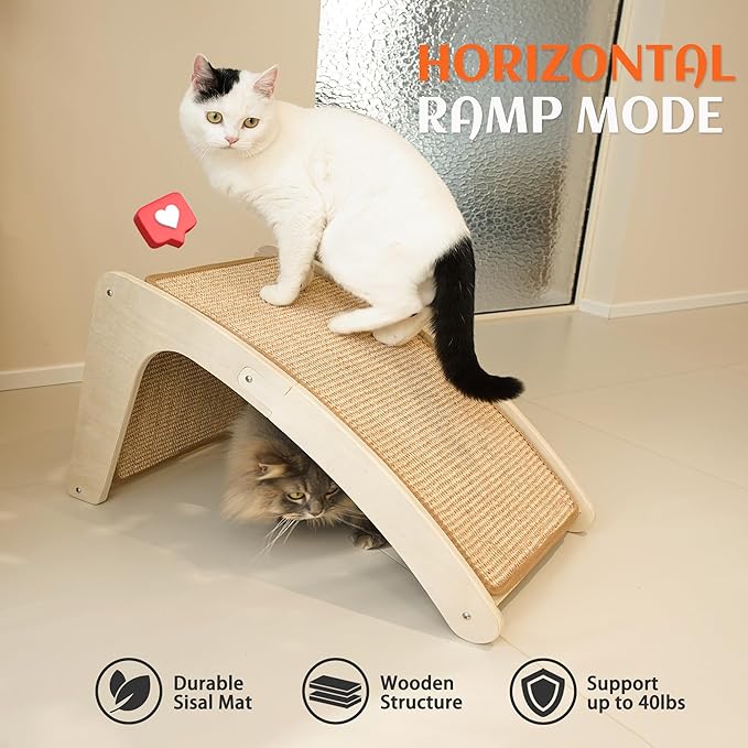PETKARAY Cat Scratcher, Sisal Cat Scratch Pad, Curved Scratching Board - Image 5