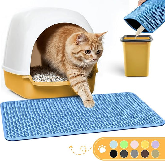 Cat Litter Mat - 23.2'' x 14.6'' Small Litter Trapping Mat, Waterproof by Powools