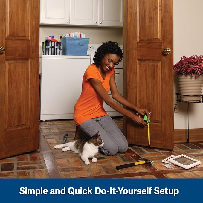 PetSafe Interior Cat Door: 2-Way Locking, Indoor Pet Door Flap-Tinted - Image 4