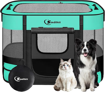 Dog Playpen, Cat Pet Puppy Pen, Portable Playpens by Siedihit