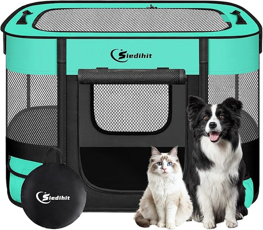 Dog Playpen, Cat Pet Puppy Pen, Portable Playpens by Siedihit