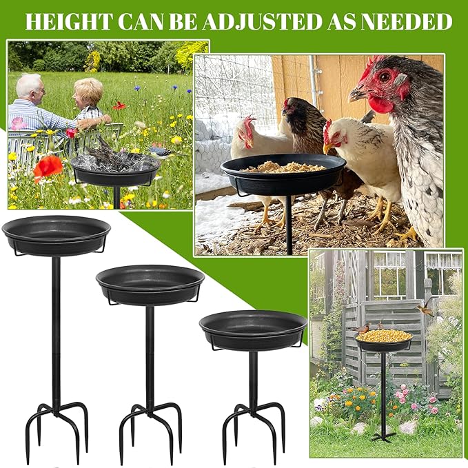 28In Freestanding Birdbaths Bowl Outdoor, Free Standing Garden Bird Bath Bird - Image 4