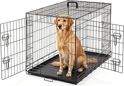 DUMOS Dog Crate, 36 Inch Medium Double Door Dog Cage by DumosLifestyle