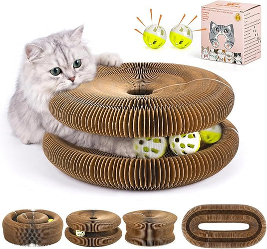 Kitty Kurls Cat Scratcher Toy, Magic Organ Cat Scratching Board Toy by XUGZM