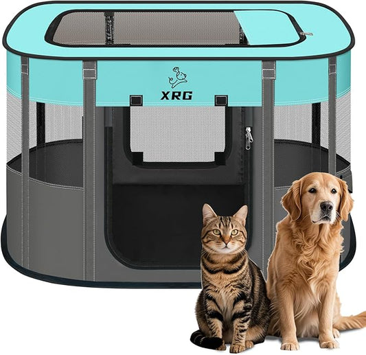 Portable Foldable Pet Playpen Collapsible Crates Kennel Playpen by XRG