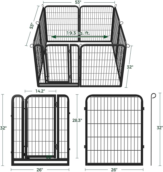 Yaheetech Dog Playpen Outdoor, 32 inch 8 Panels Dog Pen Indoor Heavy Duty Puppy - Image 6