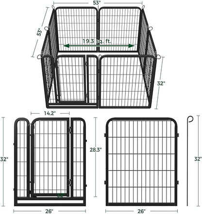 Yaheetech Dog Playpen Outdoor, 32 inch 8 Panels Dog Pen Indoor Heavy Duty Puppy - Image 6