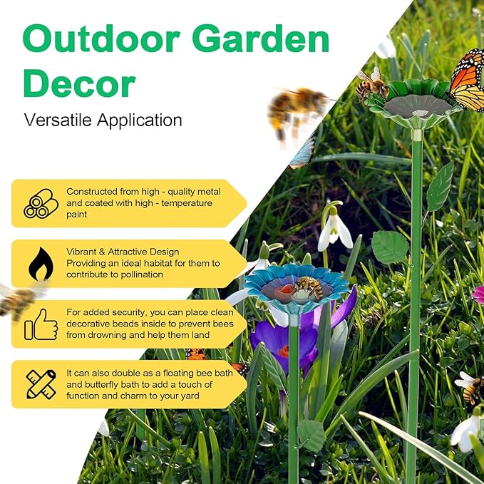4 Pack Metal Bee Watering Station - Image 4