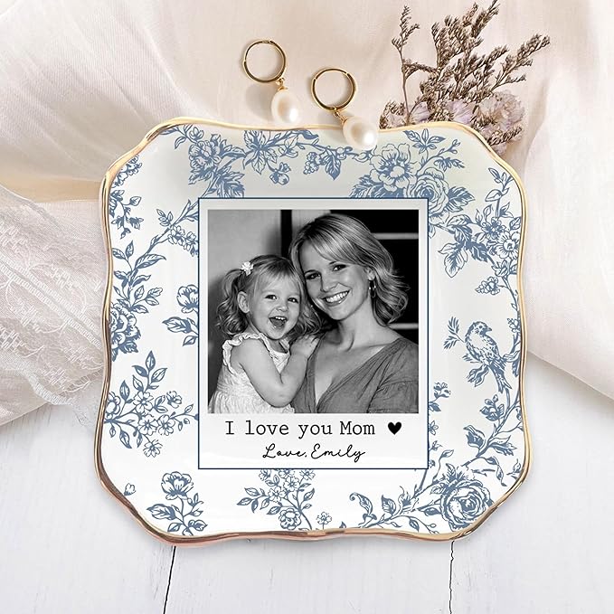 LOVELYPOD Personalized Photo Jewelry Tray, Custom Photo Gifts by LOVELYPOD