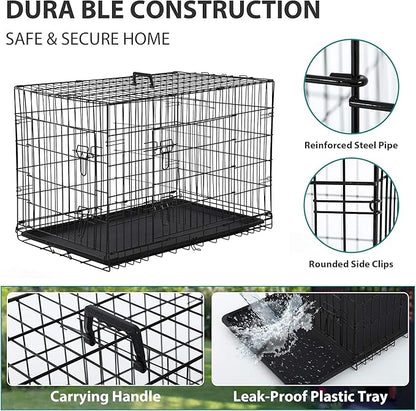 24 Inch Dog Crates for Small Dogs 20LB, Collapsible Dog Cage for Pet - Image 4
