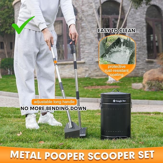 Snagle Paw Metal Dog Pooper Scooper Set, Poop Scooper - Image 5