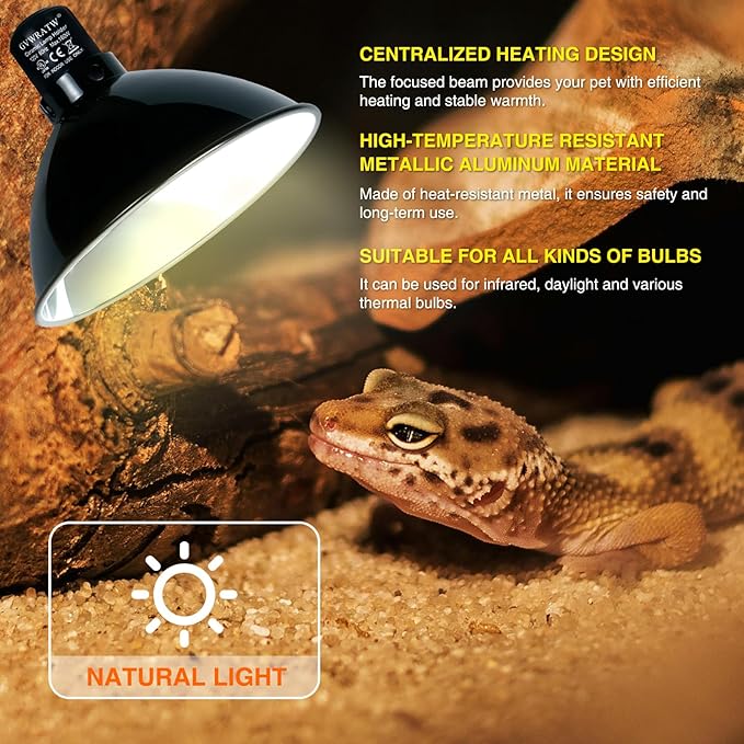 8.5-inch Standard Lamp Dome for Reptile Heating Lamps, Ceramic Heat Emitters - Image 3