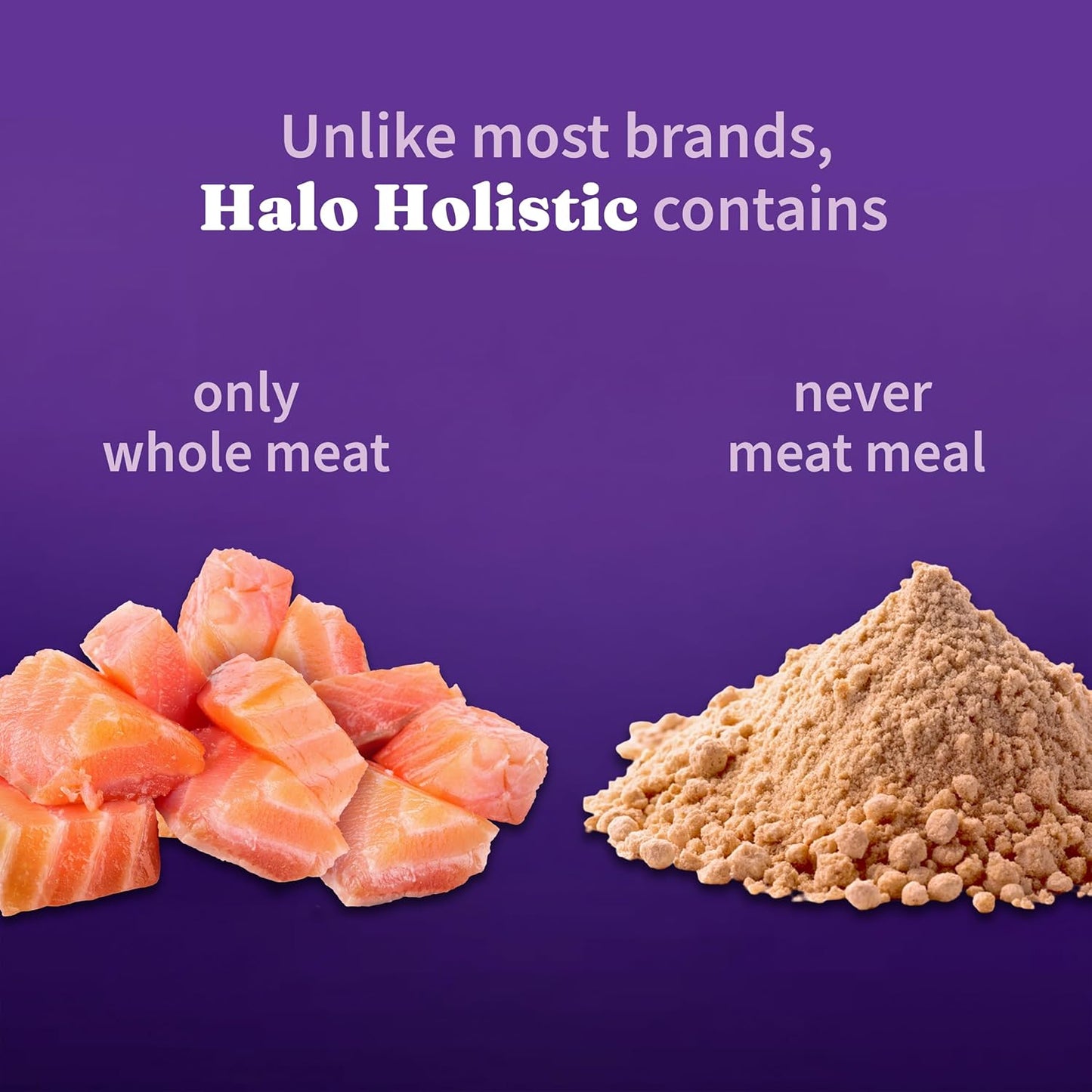 Halo Holistic Indoor Cat Food Dry, Grain Free Wild-caught Salmon & Whitefish Recipe for healthy weight support, Complete Digestive Health, Dry Cat Food Bag, Adult Formula, 6-lb Bag