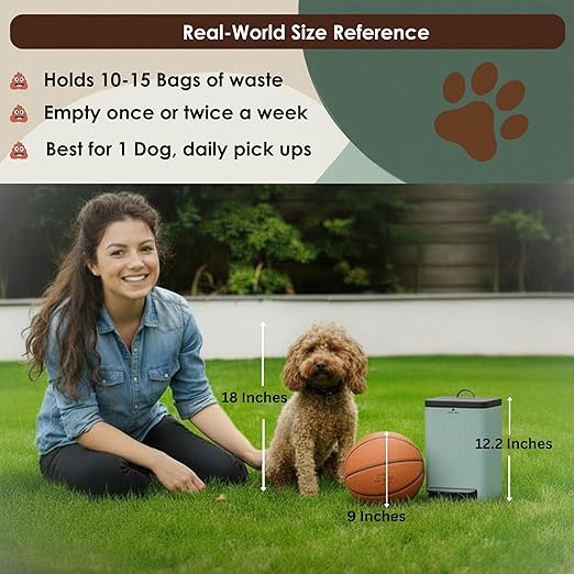 Small Dog Poop Trash Can Outside – 6L/1.6 Gallon Dog Small Trash Can - Image 3