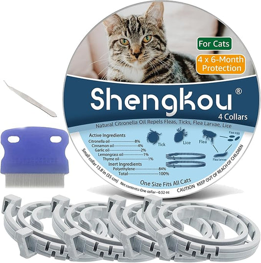 Flea and Tick Collar for Cats. Offers 4 * 6 Months of Protection. Made from by Safecost-effectiveproducts