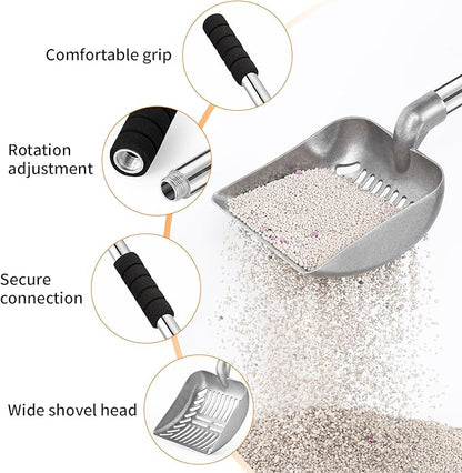 Yangbaga Metal Cat Litter Scoop:Detachable Long Handle Litter Scooper - Image 5