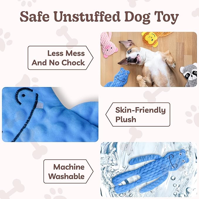 SHARLOVY No Stuffing Dog Toys 5 Pack, Crinkle Interactive Dogs Toy - Image 5