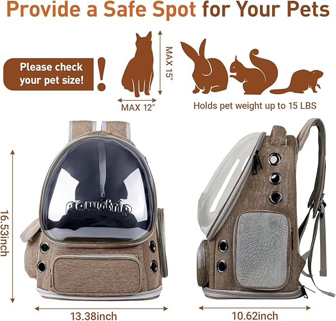 Cat Backpack Carrier with Large Space Bubble Window, Airline Approved - Image 2