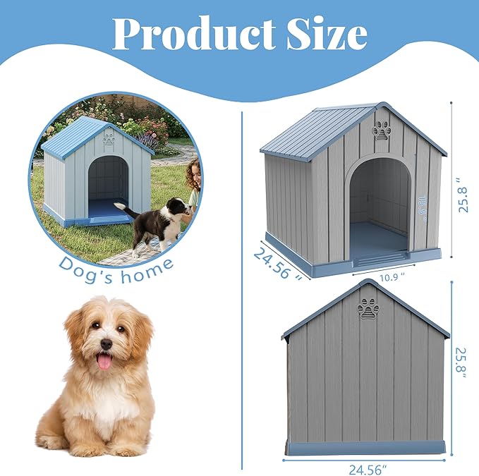 DRATO Indoor & Outdoor Dog Houses, Resin Material Pet Shelter - Image 6