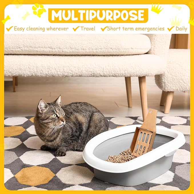 Watersay 30 Pcs Disposable Cat Litter Scoops 8.3x3.3 Inch Portable Kitty Litter - Image 6