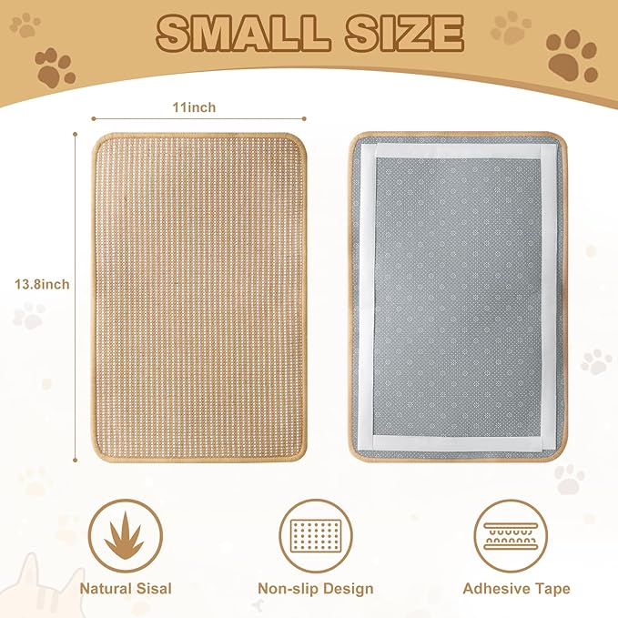 Cat Scratching Mat Sisal, Sisal Fabric Large Pet Scratching Pad - Image 2