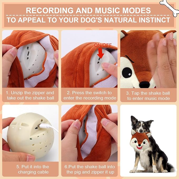 BABORUI Interactive Dog Toys Fox, Jumping Squeaky Dog Toys - Image 6