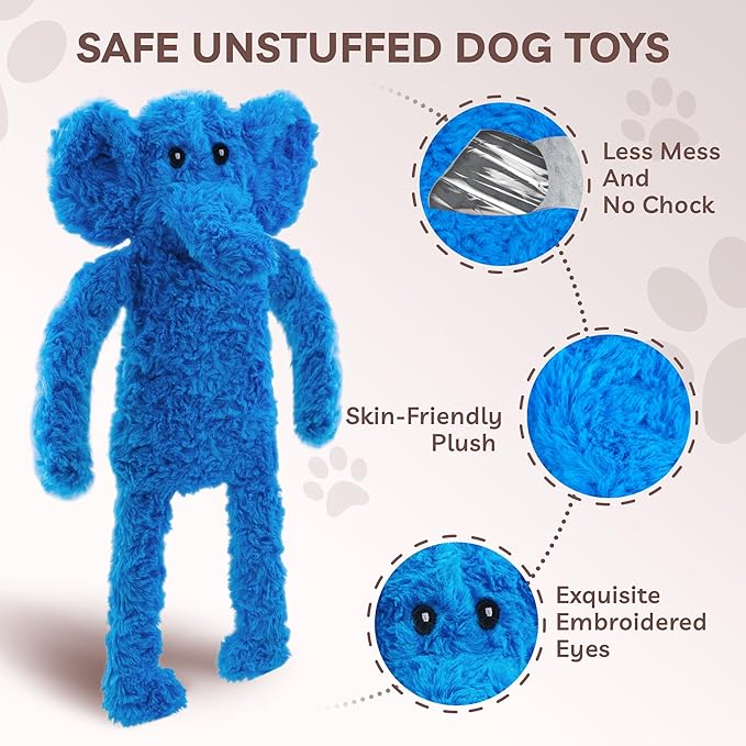 SHARLOVY No Stuffing Dog Toys 5 Pack, Crinkle Interactive Dogs Toy - Image 4