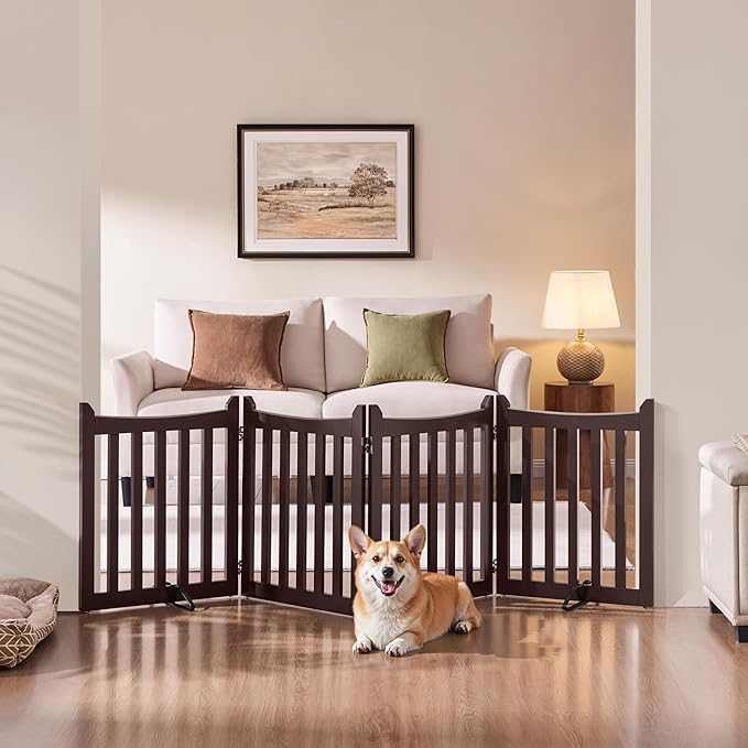 Yaheetech 24" H Freestanding Pet Gate - Image 2