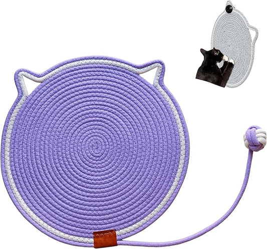 Cat Scratcher Mat, Natural Cotton Rope Cat Scratching Pad, 16.9'' Round Cat by Unknown