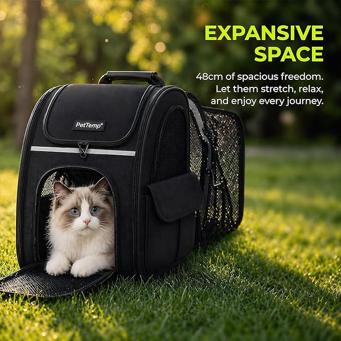 Expandable Cat Backpack Carrier Airline Approved Pet Travel Backpack - Image 2