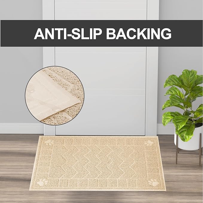 Cat Litter Mat, Litter Trapping Mat Soft on Kitty Paws, Waterproof, Easy Clean - Image 5